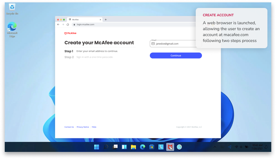 Create account