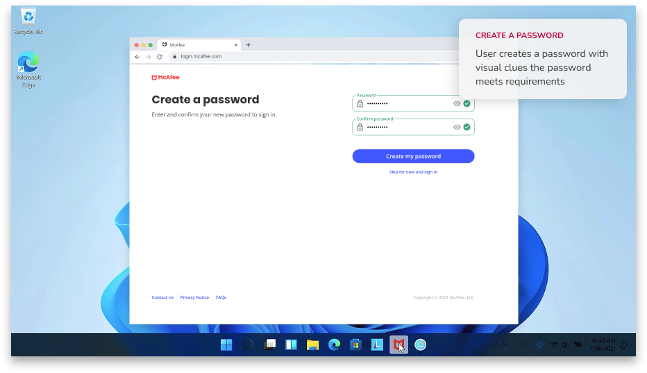 Create a new password