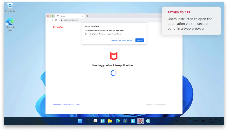 Open application