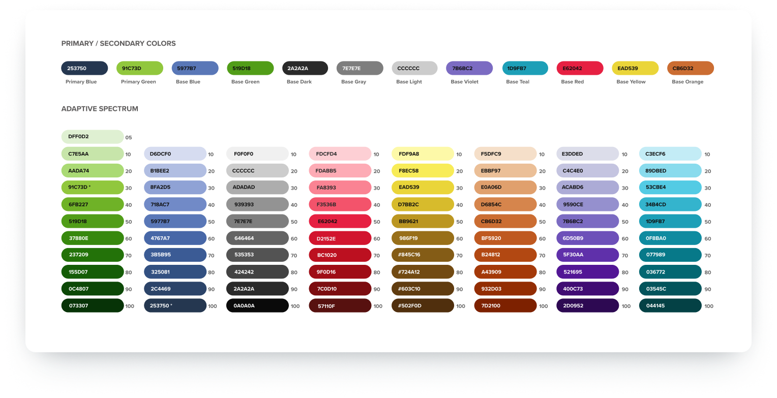 Version 2 color pallet