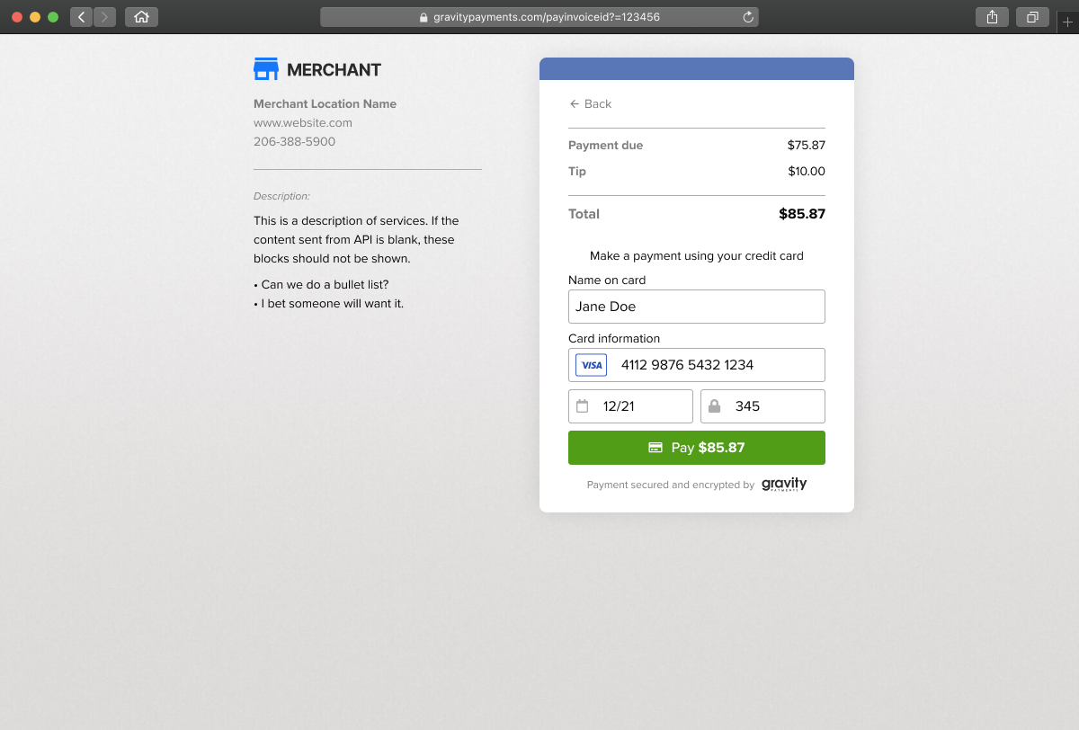 UI Design - Payment page desktop