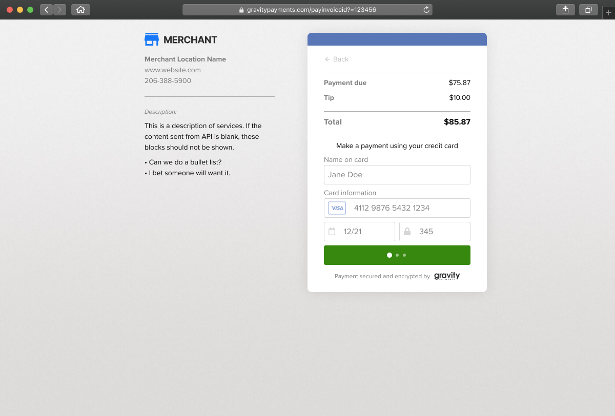 UI Design - Payment page desktop